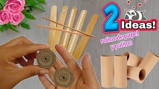 Transformando rollos de papel higiénico y palitos de madera. 2 ideas geniales de reciclar y decorar