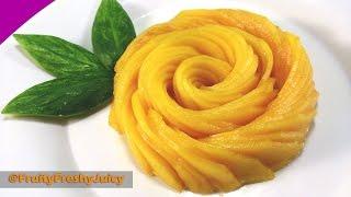 Very Sexy Mango Flower Carving Garnish - How To Make Mango Rose