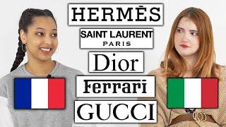 French and Italian LUXURY BRANDS  Pronunciation Comparison! (English, French, Italian, German)