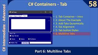 C# TabContainer Control | Part 6 Multiline Tabs | C# Advanced #58