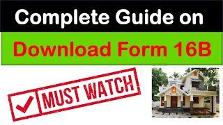 How to Download Form 16B From Trace Site | Form 26QB | Download Online TDS Certificate 16B