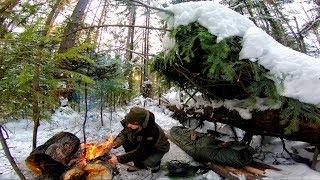 ОДИН В ТАЙГЕ ЗИМОЙ | БУШКРАФТ ЛАГЕРЬ | СТОЯНОЧНЫЙ КОСТЕР ЛЕСНЫХ | БУШКРАФТ ЛЕСТНИЦА