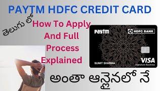 PAYTM HDFC CREDIT CARD | APPLY PROCESS IN TELUGU | FULLY ONLINE
