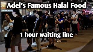 Crazy Long Line! Adel's Famous Halal Food #1 Halal Food in NYC