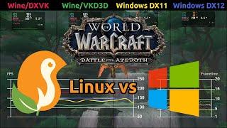 World of Warcraft BfA Benchmark - DXVK vs VKD3D vs Windows [Nvidia]