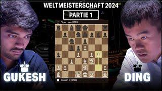 Gukesh vs Ding - Partie 1 der Schach-WM 2024