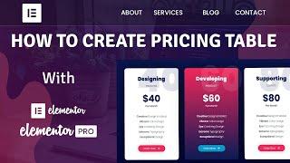 How To Create a nice Cool Design Pricing table with Elementor | Elementor Tutorial
