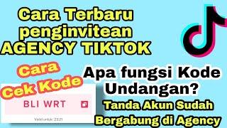 CARA TERBARU BERGABUNG DI AGENCY TIKTOK 2023 - FUNGSI KODE UNDANGAN AGENCY