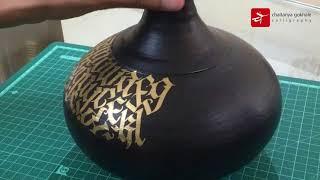 DIY Easy Calligraphy Terracotta Pot Art Demo with Instructions