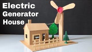 How to Make Mini Wind Turbine from Cardboard - Electric Generator