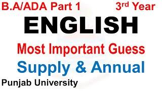 Ba/Ada Part 1 English Most Imp Topics Guess Punjab University ba ada adp guess pu guess paper eng