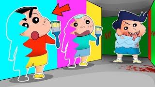 Shinchan Hides In Colour To Survive From Seeker  | Roblox Colour or Die Challenge | Funny Game 