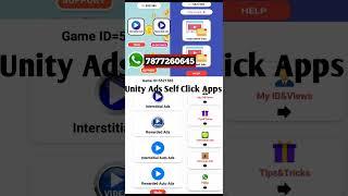 unity ads self click apk real unity ads earning app #shorts