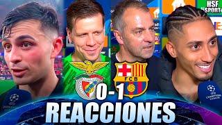 REACCIONES de PEDRI, RAPHINHA, SZCZENSNY y FLICK post partido BENFICA 0 BARCELONA 1 - Champions