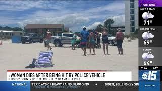 WPDE Report on Woman killed by being run-over by beach rescue truck in Myrtle Beach, South Carolina