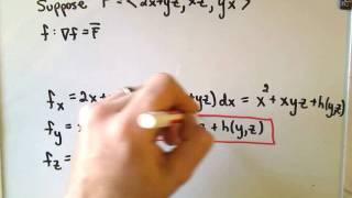 Finding a Potential for a Conservative Vector Field