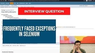Selenium Interview Question -Explain Selenium Exception Hierarchy | Frequently Faced Exceptions