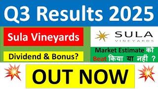 SULA VINEYARDS Q3 results 2025 | SULA results today | SULA VINEYARDS Share News | SULA latest news