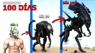 SOBREVIVO como ALIEN 100 DIAS en ARK y EVOLUCIONO EN REINA DINOSAURIO ALIEN para conquistar el mundo