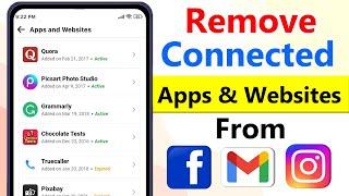 How to Remove Connected Apps and websites in Facebook/Instagram/Gmail Account