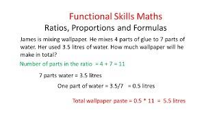 Functional Skills Mathematics Tutorial   Ratios and Proportion part 1