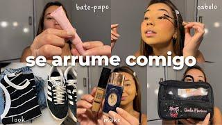 GRWM | SE ARRUME COMIGO COMPLETO, make, hair, look, acessórios e muita conversa…