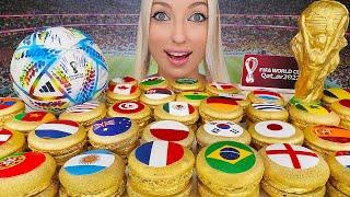 ASMR EATING GOLD FOOD, RAINBOW CAKE, EDIBLE FIFA WORLD CUP MACAROONS 먹을 수 있는 (DESSERT) MUKBANG먹방, 4K