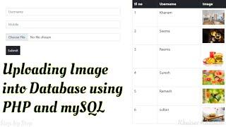 How to upload image into database using PHP and mySQL database.