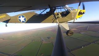 Flying the L-4 Grasshopper / Cub at dawn