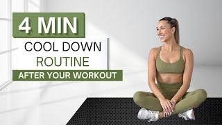 4 min COOL DOWN STRETCH ROUTINE | Do This After Your Workout | Flexibility and Muscle Recovery