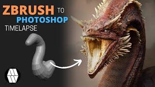 ZBrush to Photoshop Timelapse - 'Caraxes' Concept