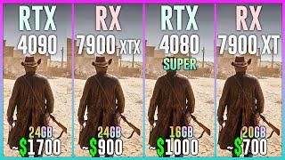 RTX 4090 vs RX 7900 XTX vs RX 4080 SUPER vs RX 7900 XT - Test in 25 Games