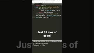 Encrypt with Python Hashlib Sha256 like  Pro #shorts #python
