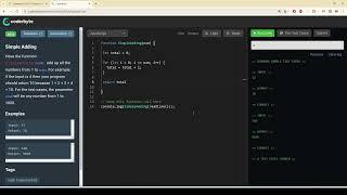 Coderbyte | Simple Adding | Easy | Solution with JavaScript