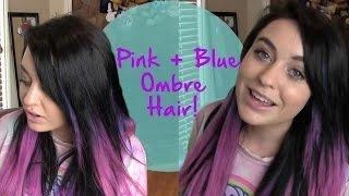 Ombre Hair Extensions Dyeing Tutorial  Pink And Blue!---SuperMaryFace