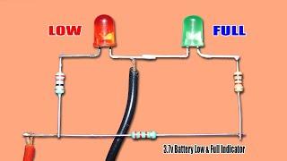 3.7v Lithium Battery Charge Low & Full Indicator Circuit