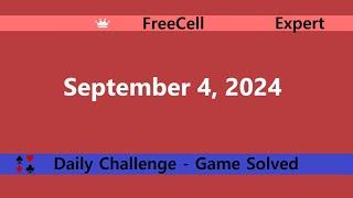 Microsoft Solitaire Collection | FreeCell Expert | September 4, 2024 | Daily Challenges