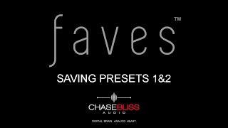 Saving Presets 1&2