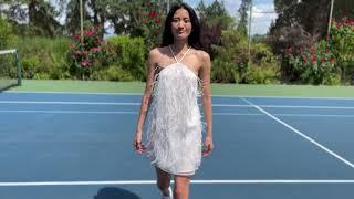 Rehearsal White Feather Sequin Mini Dress, Elliatt