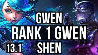 GWEN vs SHEN (TOP) | Rank 1 Gwen, Rank 7 | EUW Challenger | 13.1