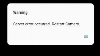 server error occurred restart camera samsung