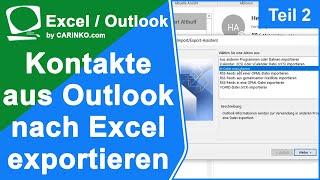 Adressexport von Microsoft Outlook nach Excel Teil 2 - carinko.com