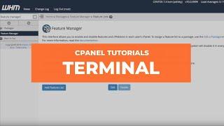 WHM Tutorials - Terminal