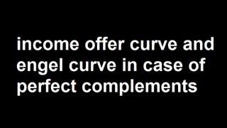 Income offer curve and engel curve in case of perfect complements