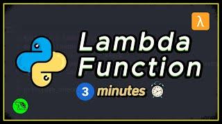 Learn Python Lambda Function in 3 minutes