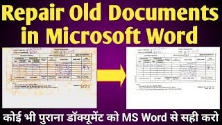 How to repair damaged documents in ms word