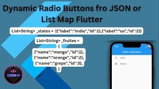 Flutter dynamic Radio Button from json API || LIST map Radio Button