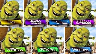 Shrek 2 (2004) Java vs GBA vs PS2 vs GameCube vs XBOX vs XBOX 360 vs PC (Graphics Comparison)