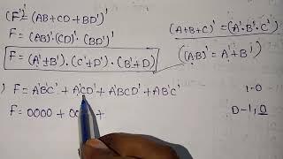 SOLVE POS OF 4 variable k-map FORM.F(A,B,C)=(0;1;2;5;8;9;10) 2.F=A'B'C'+A'CD'+A'BCD'+AB'C'