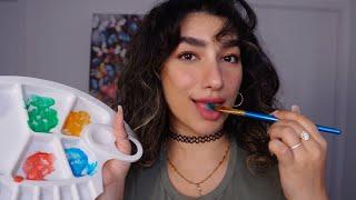 ASMR • GENTLE SPIT PAINTING (with Edible Paint)